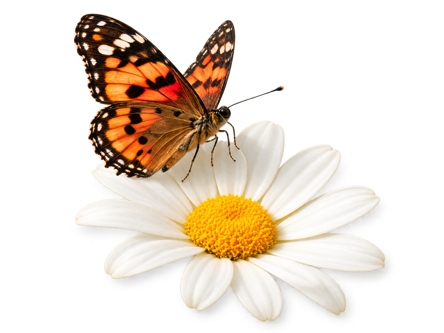 Margerite mit Schmetterling